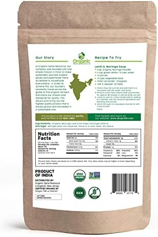 Organic Moringa Powder - 1.10 lbs (17.64 oz) | USDA Organics, Non-GMO, Kosher, Halal, Moringa Olifera Powder - 100% Raw and Natural, by SHOPOSR