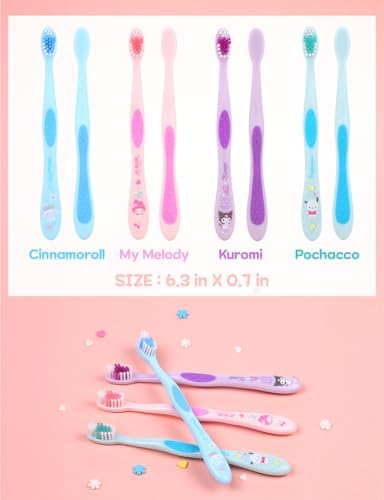 Cute Toothbrush Set (4 Pack), Soft Bristles, Compact Head, Easy Grip Handle, Travel & Gift Ready, Kids & Adults Manual Toothbrush