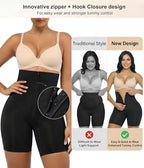 SHAPERX High-Waisted Tummy Control Shapewear for Women Seamless Zip-Up Easy-On Body Shaper Shorts Slimming Fit Underwear