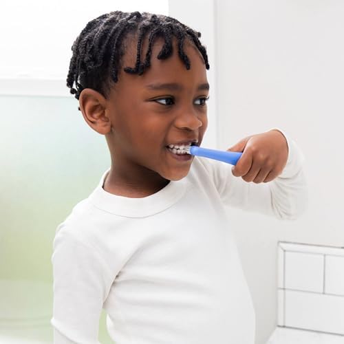Ubbi Grow with Me Toothbrush Training Set for Babies and Toddlers, Includes Silicone Finger Brush, 360° and Soft Bristled Toothbrush, Polaris Blue