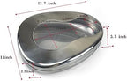Stainless Steel Bedpan with Cover Strong Thick Stable Bedpan Heavy Duty Smooth Male and Female Elderly Bedridden Patient Personal Care, Hospital Home Bedpan Emergency Device