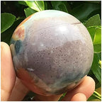 Health & Household Natural Polished Ocean Jasper Crystal Ball Healing Quartz Crystal Spheres Ornaments Gifts for Chakra Home Decoration