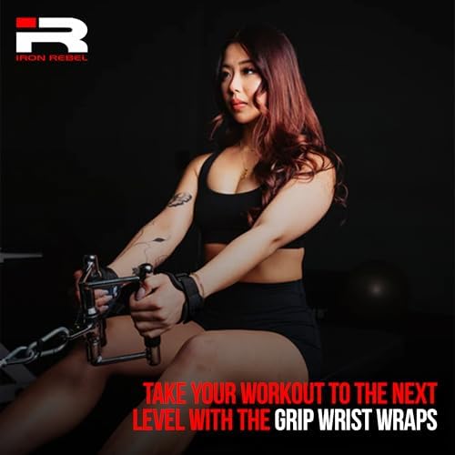 Iron Rebel grips Wrist Wraps figure 8 Lifting Straps (Pair) - Heavy Duty Deadlift Straps for Men & Women - Weightlifting Wrist Straps for Powerlifting, Strongman & Gym - Professional Strength Workout Straps for Max Grip