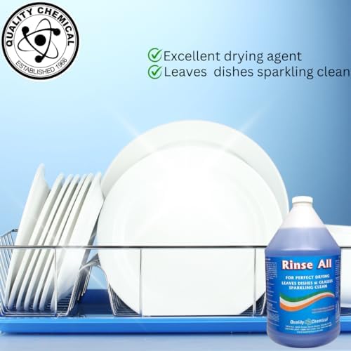 Quality Chemical Rinse All/Commercial Industrial Grade Rinse Aid/Dishwasher Rinse Aid Liquid, heat and cool dry Finish/Rinse Agent Dishwasher/Leave Dishes Spotless 640 oz (Pack of 1)