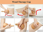 Handhleld Wooden Massage Cup Wood Therapy Massage Tool Body Sculpting Tools for Maderoterapia,Lympahtic Drainage,Anti-Cellulite,Muscle Pain Relief