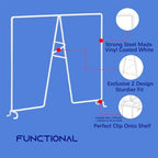 Wire Shelf Dividers - White Closet Organization & Storage Organizer - No Tool Shelf Divider for Wire Shelves - Metal Shelf Accessories – for 12“ Deep Wire Shelves – Tall 12” Height – 4 Pack
