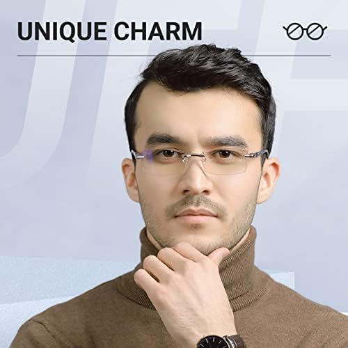 LUFF Reading Glasses Hd Anti-Blue Diamond Cut Edge Frameless Reading Glasses for mens