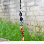 LoveNspire 7 Chakra Hanger Car Hanging Ornament Tumbled Gemstones Reiki Healing Crystals Tassel Wall Hanging Meditation Yoga Feng Shui Chakras Spiritual Gift Goodluck Charm - Office Kitchen Home Decor