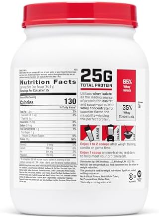GNC Pro Performance 100% Whey Protein Powder 2.0, Fast Absorbing for Muscle Strength and Recovery, Cookies and Cream, 25 Servings
