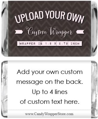 100 Personalized Miniature Candy Bar Wrappers (100 Mini Wrappers Only)