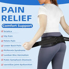 Sacroiliac SI Joint Hip Belt for Women and Men–Adjustable Hip Brace with 5 Springs, Non-Slip Support Brace for SI Joint, Lower Back, Pelvis, Sciatica & Trochanter Pain Relief (Black, Medium)