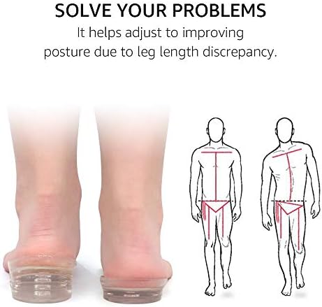 Dr.Foot Adjustable 5-Layer Height Increase Insoles, Silicone Heel Cushion Inserts for Men and Women, Gel Heel Lift Inserts for Leg Length Discrepancy