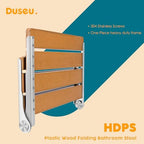 Foldable Shower Chair, 16" Folding Shower Seat Wall Mounted, Safety Furniture Stainless Steel for Elderly, Fold Down Shower Bench for Inside Shower, Pregnants-Maximum Load 400lb