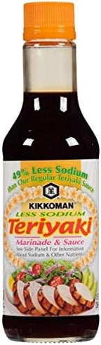 Kikkoman Less Sodium Teriyaki Sauce, 10 Ounce (Pack of 2, Total of 20 Fl Oz) (2-Pack)