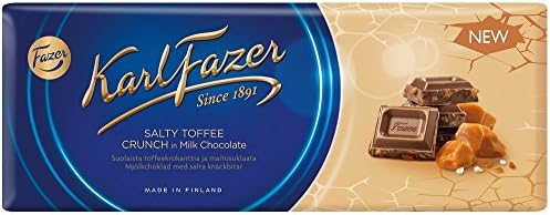 10 Bars x 200g of Karl Fazer Salty Toffee Crunch - Original - Finnish - Milk Chocolate