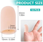 SmallCat 10PCS Silicone Finger Protectors, Gel Finger Support Cots, Fingertips Protection, Finger Sleeves, Short Thumb Guard for Finger Arthritis Cracking Pain Relief