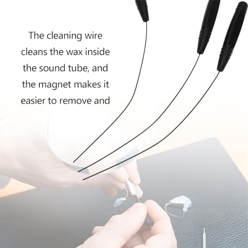 SING F LTD 5pcs 12.5cm Hearing Aid Cleaner Rod Long Hearing Aids Wire Wax Remover Slim Tubes Cleaning Accessory Earmold Vent Cleaner for Sound Tubes