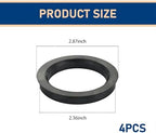 Pack-4 Car Wheel Hub Center Ring, 2.87" OD 2.36" ID Plastic Dust and Rust Adapter Ring, and Anti-Vibration Reducing Shaft Collar, Compatible with Specific Models (Black)
