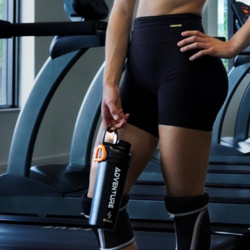 Ozizo 2 Pack Stainless Steel Protein Shaker Bottle, Insulated Shaker Cup for Protein Mixes (Blue (20oz) + Blue (20oz))