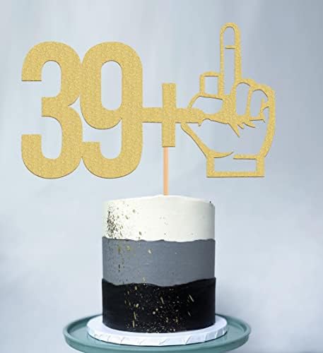 MYAMPED 39+1 Cake Topper - Glitter Gold 40th Birthday Cake Decorations, Perfect for Forty Birthday Party, 40th Anniversary or 40 Fabulous (Gold-39+1)