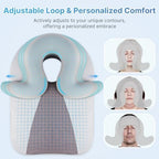 Eye Face Down Pillow Set for Sleeping, BBL, Retinal Surgery Recovery, Soft U-Shaped Memory Foam Stomach Sleeping Prone Pillow with Adjustable Loop for Personalized Comfort, Home Massage Pillows, Grey