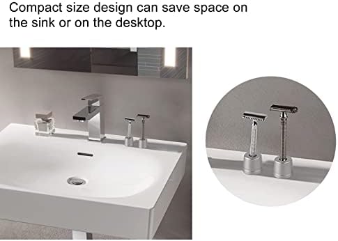 Multi-purpose Stand, Silver Metal Shaver Holder, Pedestal Base, Compact Size, Gift for Men