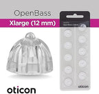 Genuine Oticon Minifit Open Bass 12mm (0.47 inches - Too Big) Hearing Aid Domes, OEM Denmark Replacements, Authentic Accessories for Optimal Performance -1 Pack/10 Domes Total