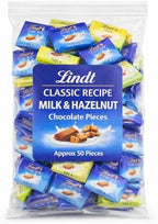 Milk Chocolate & Hazelnut Pieces Mix Approx 50 Bars of Fine Individually Wrapped Premium Milk Chocolate Candy & Fine Chocolate with Hazelnut Bars - Basket Filler & Gift Arrangement Essential