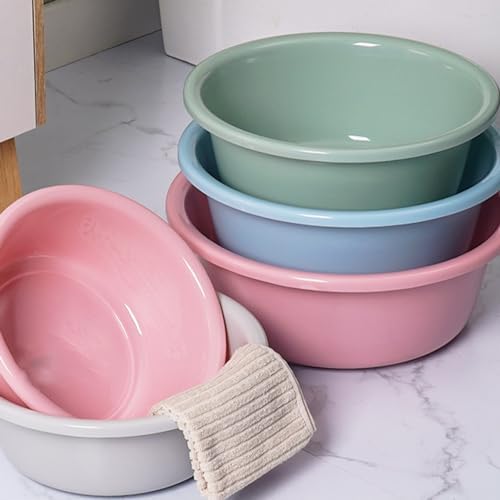 Round Plastic Shampoo Wash Basin Blue 29.5x10cm Lightweight Thickened Design Small Size