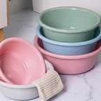 Round Plastic Shampoo Wash Basin Blue 29.5x10cm Lightweight Thickened Design Small Size