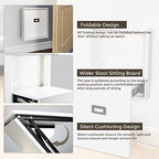 Wall Mounted Folding Entryway Stool, Foldable Shower Bench Invisible Shoe Changing Stool for Entrance Hall Restroom Living Room, White