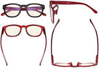 Eyekepper Blue Light Filter Reading Glasses - UV420 Protection Computer Reader Eyeglasses - Black-Red +2.50
