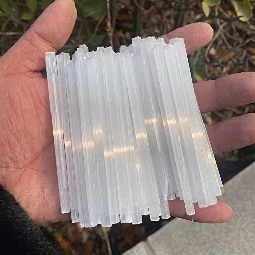 Meditation Home Natural Healing White Selenite Stick Chips Reiki Energy White Quartz Rough Gypsum Rod Minerals Specimen Reiki Healing Crystal (Color : 100mm, Size : 100g)