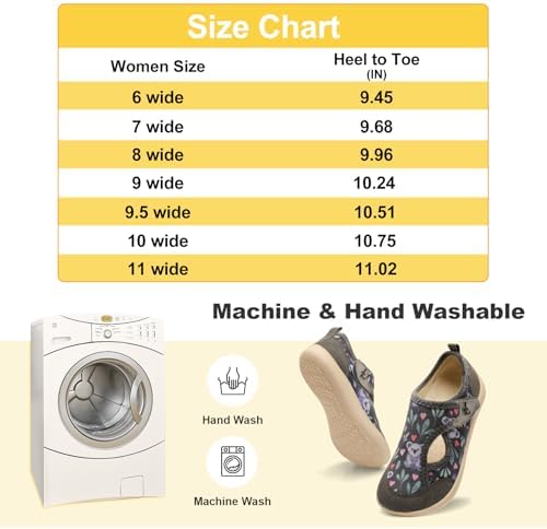 L-RUN Womens Slippers Wide Toe Box Barefoot Diabetic Shoes Women Ladies Winter House Shoes for Indoor and Outdoor