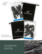 KALIFANO Black Kyanite Blade Bundle with Healing & Calming Effects - High Energy Brazilian Cianita Reiki Crystal Used for Meditation and (Information Card Included)