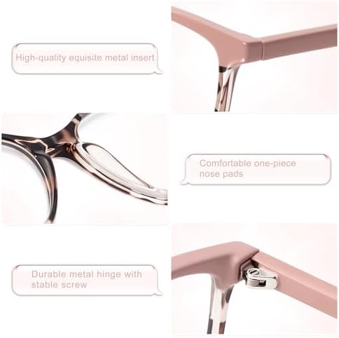 Madison Avenue Square Vintage TR90 Blue Light Blocking Reading Glasses for Women, Anti Eyestrain/Glare Computer Readers