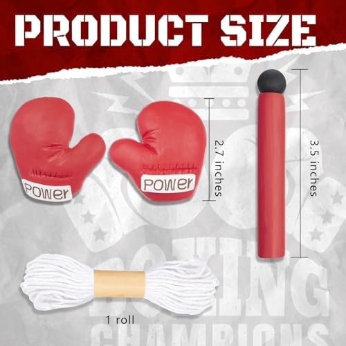 Hiboom Boxing Happy Birthday Cake Topper Boxing Glove Cake Decorations for Man Fight Sports Competition Style Birthday Party Supplies