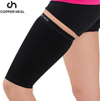 COPPER HEAL THIGH Compression Recovery Sleeve Recover from Sore Pulled Hamstring & Groin Strain Sprains Tendinitis Injury Quadriceps Muscle Tear Quad Support Sports workout Soccer leg