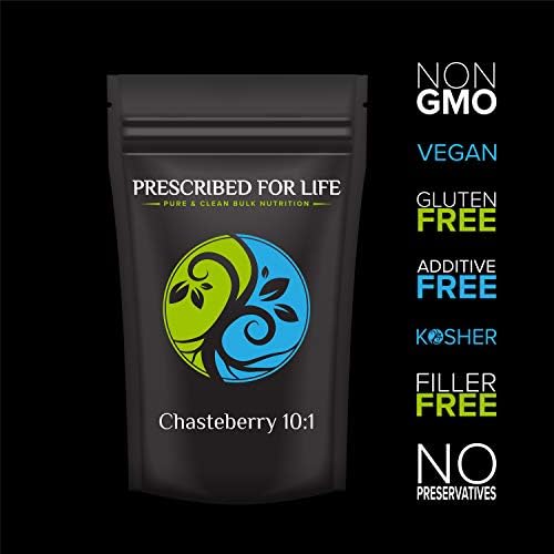 Prescribed For Life Chasteberry Powder 10:1 | Vitex Chasteberry Supplement for Women | Rich in Flavonoids | Vitex agnus-castus (4 oz / 113 g)