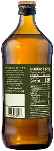 Extra Virgin Olive Oil by HUASCO |First Cold Press - From Chile, 16.9 Fl Oz (500 Ml)