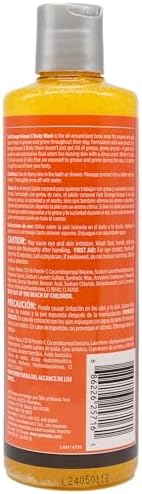Fast Orange 25716 Grease X Body Wash, Exfoliating & Hydrating Heavy Duty Shower Gel for Men and Women, Mechanic & Industrial Body Soap Removes Grime, Oil, Automotive Odors & More, Citrus Scent 16 Oz.