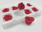 Edible Valentine's Day 8 pieces Big Red Rose Sprinkles Cake Cupcake Toppers Cookie Icing Decorations Sweet Dessert Sprinkle for Wedding Cake Decorating