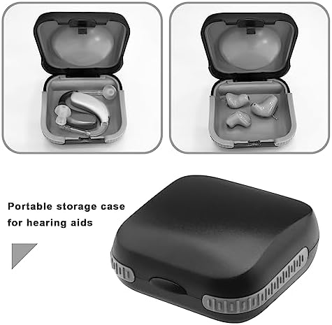 ECSiNG 2Pcs Hearing Aid Storage Box Hearing Aid Hard Case Protective Box Hearing Aid Container Hearing Aid Accessories 6.5x6.5x2.8cm ABS