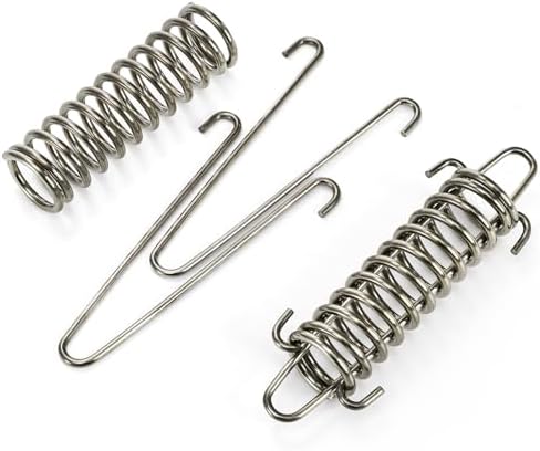 Suwimut 12 Pieces Tent Spring Buckle, Windproof Stainless Steel Rope Tensioner Awning Fixed Hook Buckle, Heavy Duty Tension Springs for Outdoor Camping, Dog Chain, Swing, Hammock Chair, Punching Bag