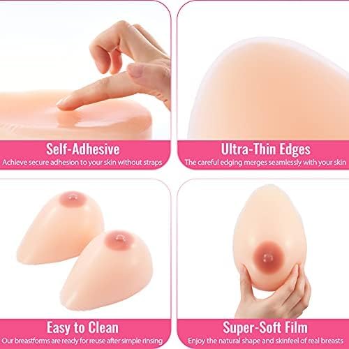 Y-NOT Silicone Breast Forms, Self-Adhesive Fake Boobs with Medical Grade Silicone