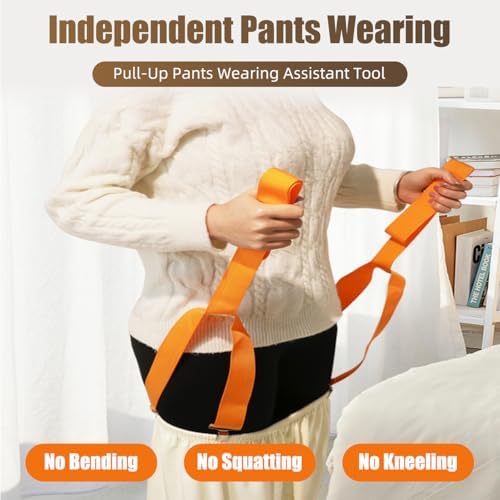 Pull Dressing Aid for Pants - 2PCS Metal Clip Dressing Stick for Elderly, Disabled Seniors, Daily Living Handicap Accessories, Pregnant Women Helper Tool Wearing Aids Assist Device