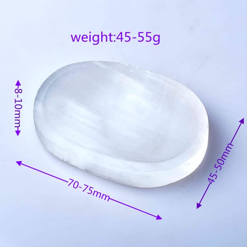 1PC Natural Selenite Plate Multiple Shaped Carved Charging Plate Crystal Grid Fengshui Quartz Mineral Gift,Plum,1PC