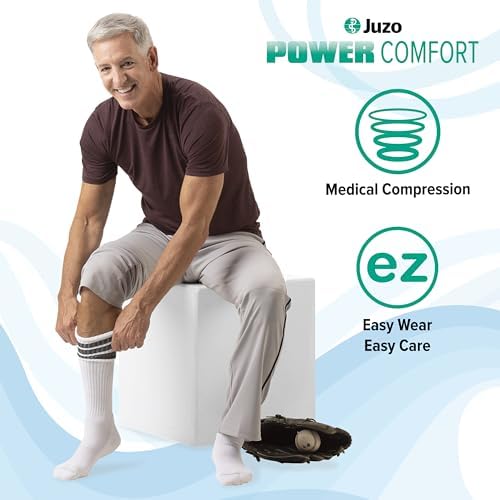 Juzo Power Comfort, 2601 Knee-High, 20-30 mmHg, Cushioned Sole Compression Sock - Men & Women, Tall
