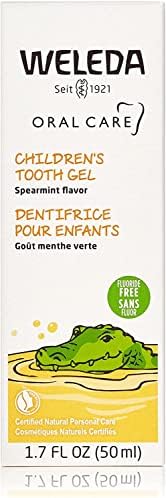 Weleda Oral Care Children's Tooth Gel, 1.7 Fluid Ounce (Pack of 3), Fluoride Free, Spearmint Flavor, Plant Rich Toothpaste with Calendula, Silica and Fennel