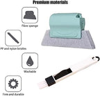 Window Groove Cleaning Tools Set,Small Multipurpose Track Brush with dustpan,Magic Gap Scouring Pad with 10 Replacement Sponge,Sliding Door Slot Cleaner Tools,Hand-held Family Sill Crevice Clean Scrub